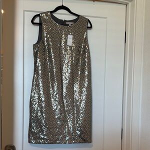 Banana Republic Silver Sequin Dress size 14